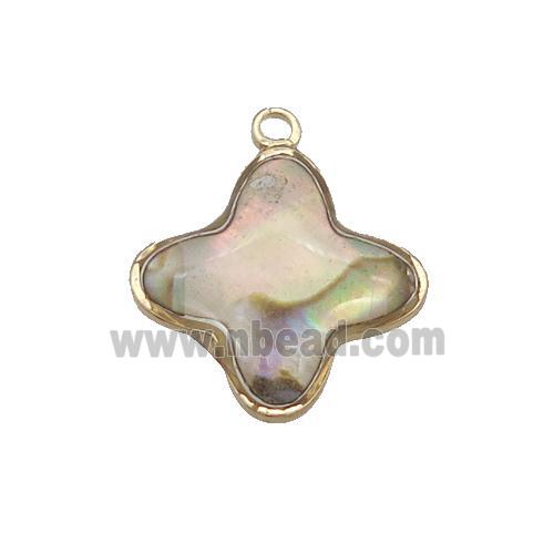Abalone Shell colover pendant, gold plated