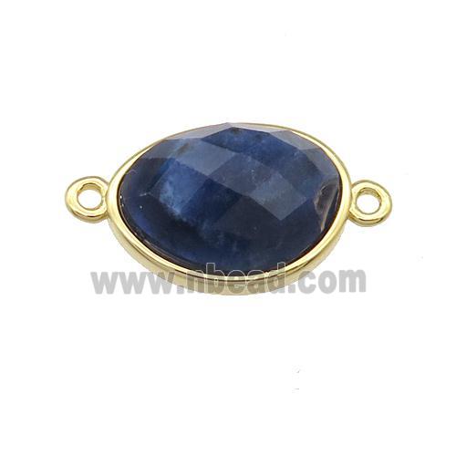 Sodalite teardrop connector, gold plated