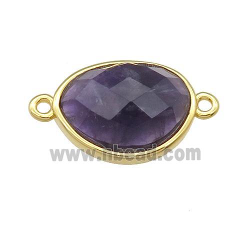 Amethyst teardrop connector, gold plated