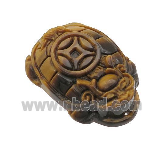 Tiger Eye Stone tortoise charm pendant