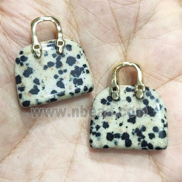 Dalmatian Jasper Bag Charm Pendant