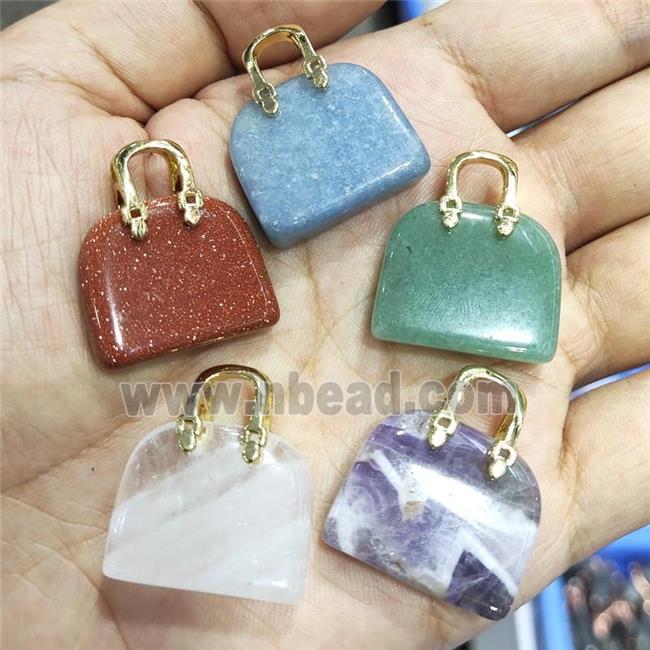 Mix Gemstone Bag Charm Pendant
