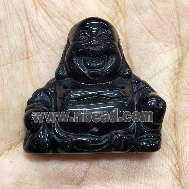 black Obsidian Buddha without hole