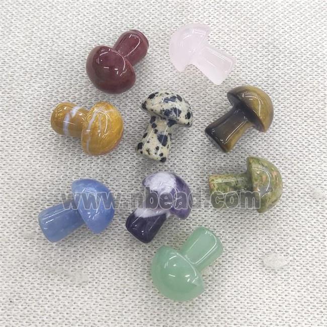 Ocean Agate mushroom charm without hole, multicolor