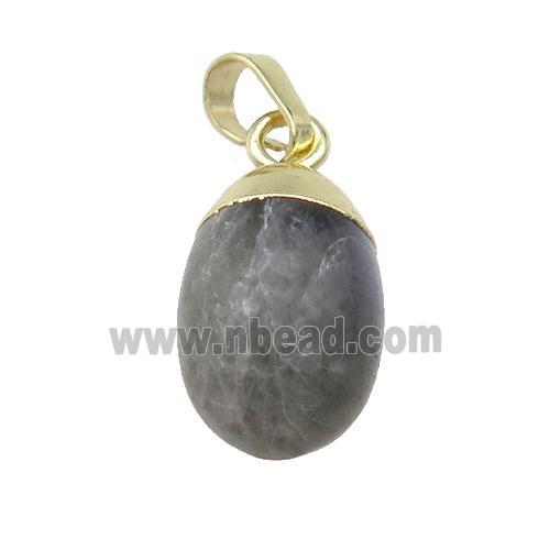 Labradorite egg pendant, gold plated