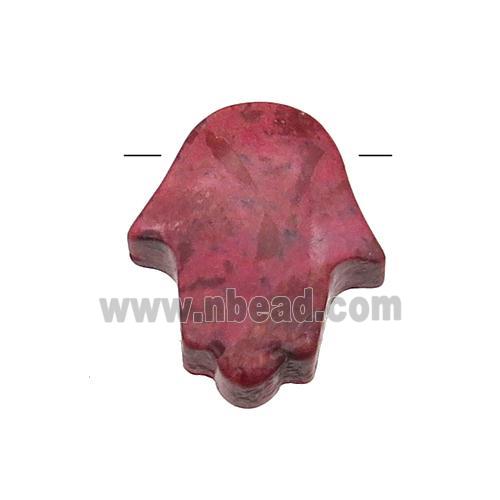 pink Rhodonite hamsahand pendant