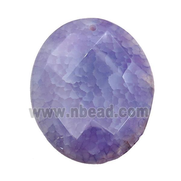 natural Agate teardrop pendant, dye, purple