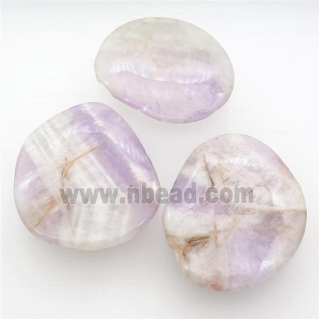 purple Chalcedony slice pendant, freeform