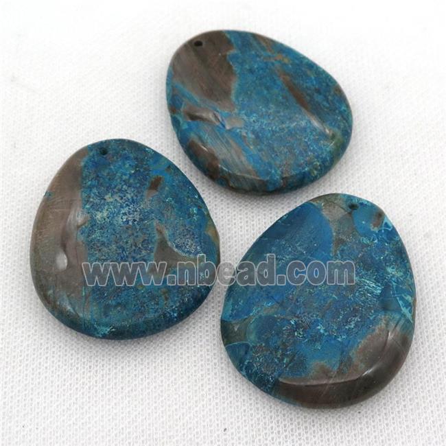 blue Ocean Jasper teardrop pendant, dye