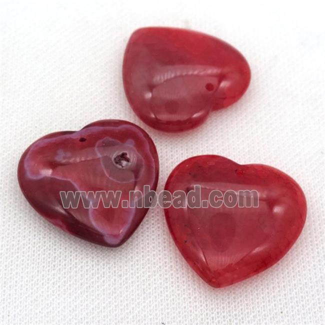 natural Agate teardrop pendant, dye, red