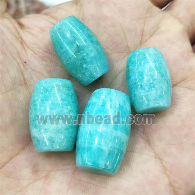 green Russian Amazonite barrel Beads