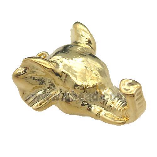 Resin Elephant pendant, gold plated