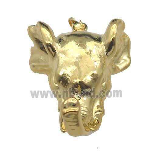 Resin Elephant pendant, gold plated