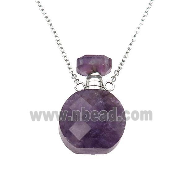 purple Amethyst perfume bottle Necklace