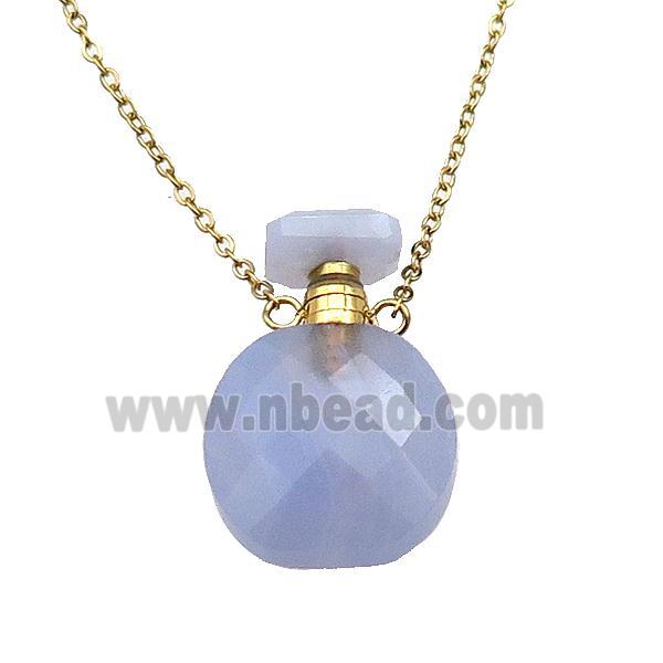 Blue Lace Agate perfume bottle Necklace