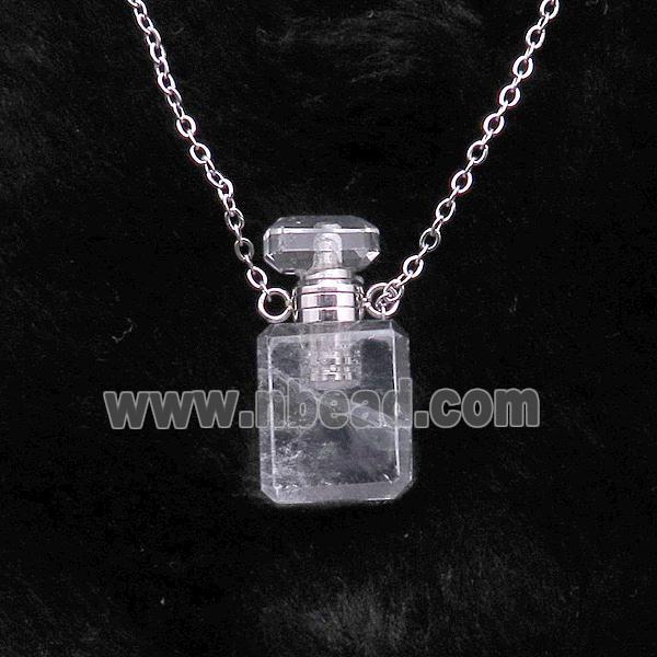 Clear Quartz perfume bottle Necklace