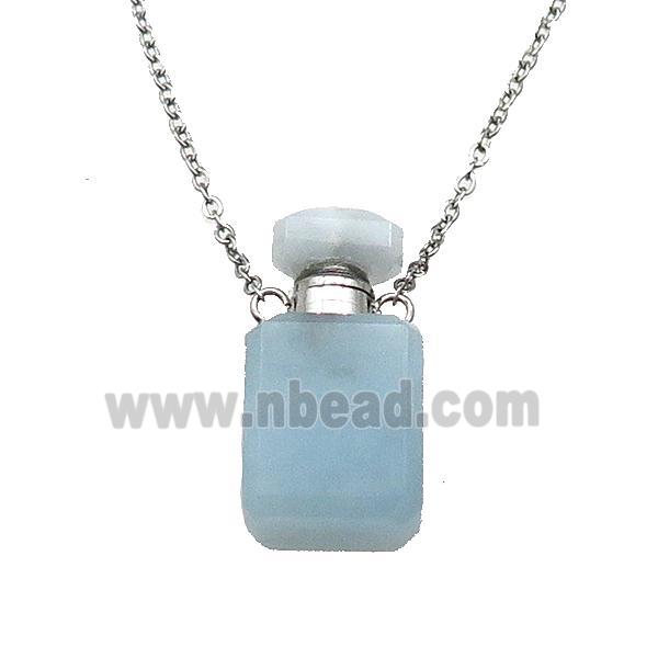 blue Aquamarine perfume bottle Necklace