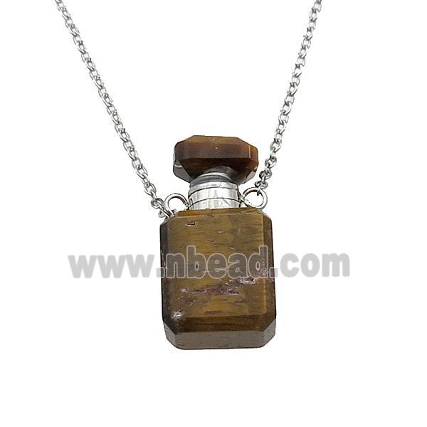 Tiger eye stone perfume bottle Necklace