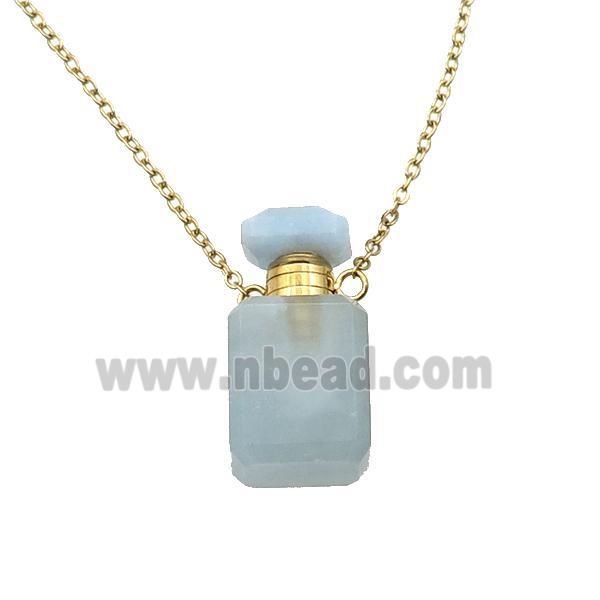 blue Aquamarine perfume bottle Necklace