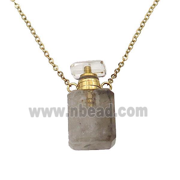 Smoky Quartz perfume bottle Necklace