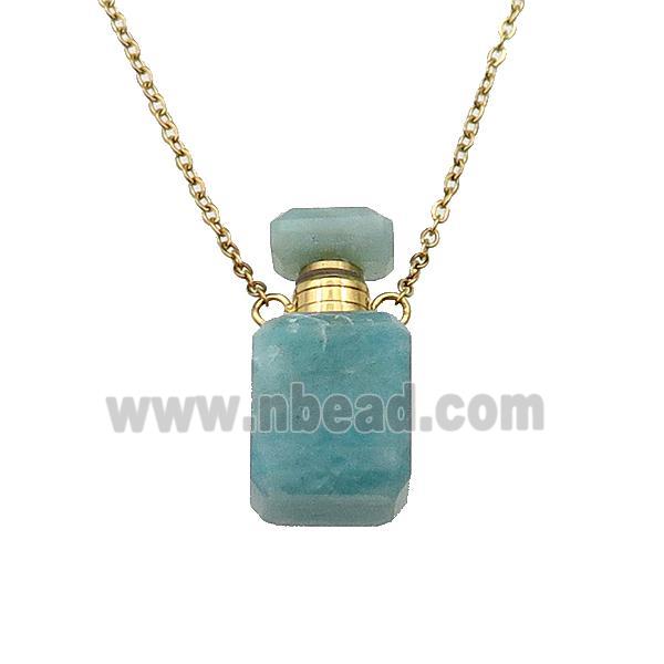 green Amazonite perfume bottle Necklace
