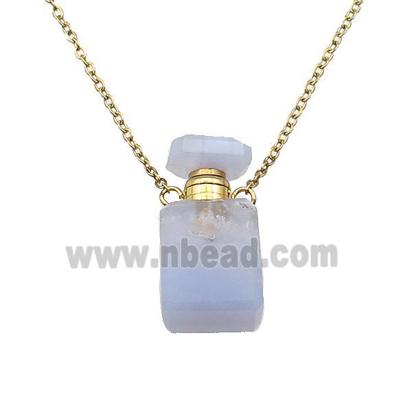 Blue Lace Agate perfume bottle Necklace