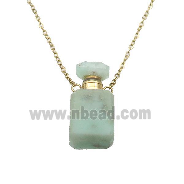 green Chrysoprase perfume bottle Necklace