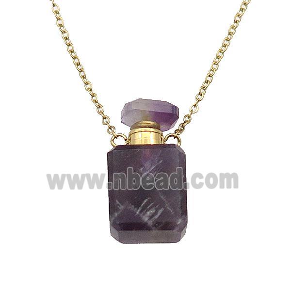 Amethyst perfume bottle Necklace