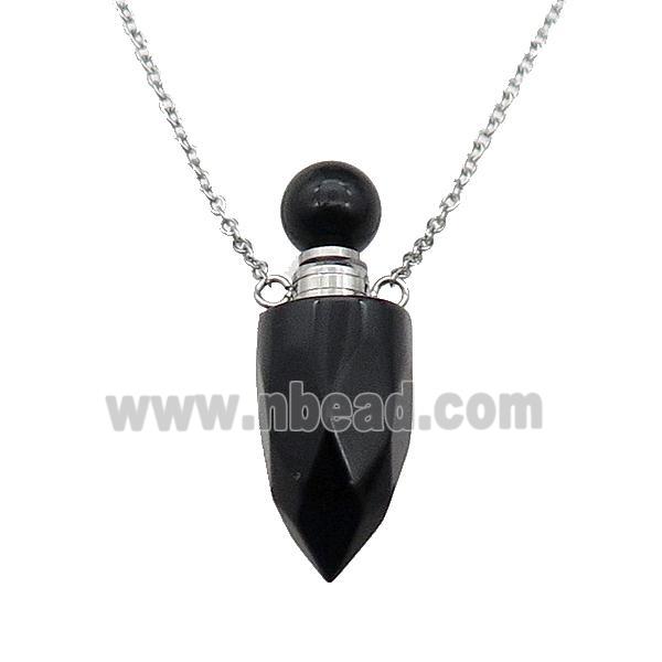 black Onyx perfume bottle Necklace