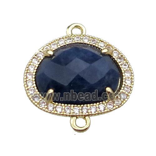 Lapis teardrop connector gold plated