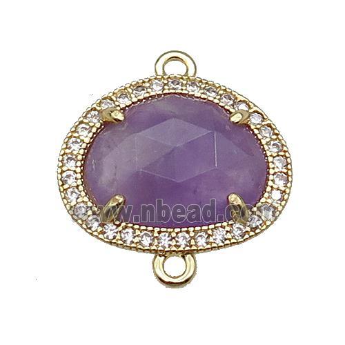 Amethyst teardrop connector gold plated