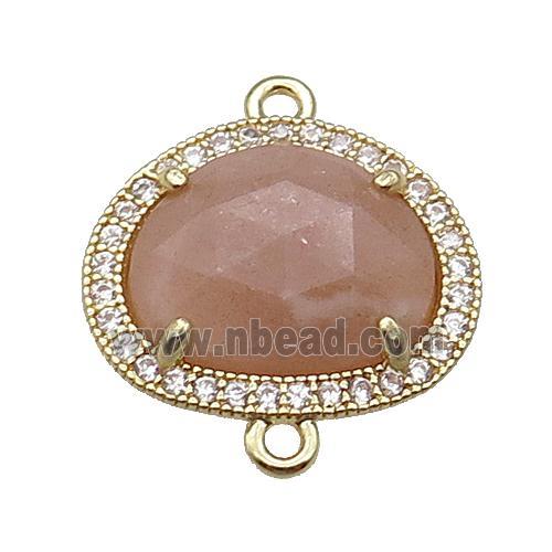peach Sunstone connector gold plated