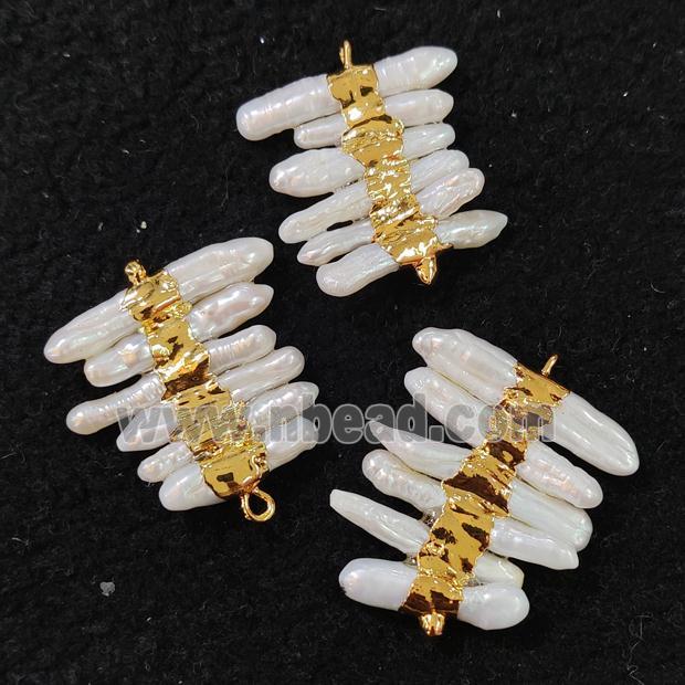White Pearl Pendant Gold Plated