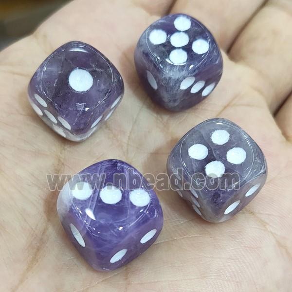 Purple Amethyst Cube Dice