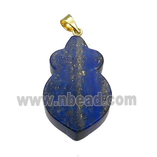 Natural Lapis Lazuli Shield Pendant Blue