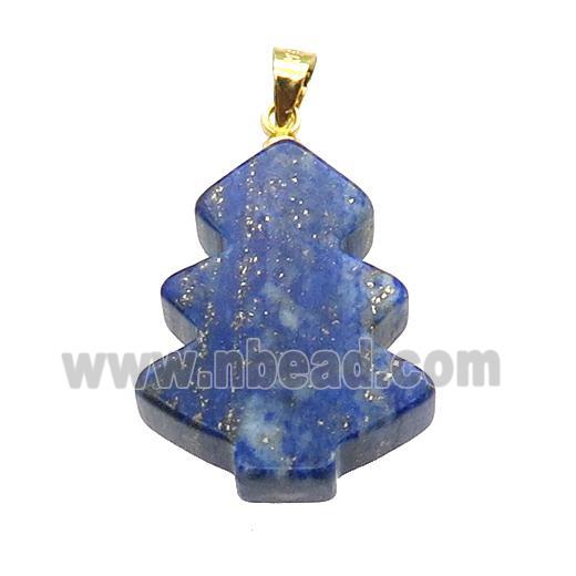 Blue Lapis Lazuli Christmas Tree Pendant
