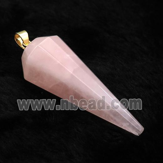 Pink Rose Quartz Pendulum Pendant