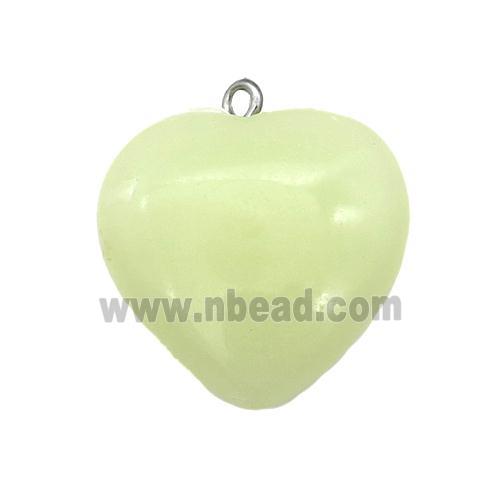 Synthetic Noctilucent Stone Heart Pendant