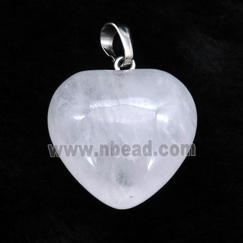Clear Quartz Heart Pendant