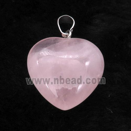 Pink Rose Quartz Heart Pendant