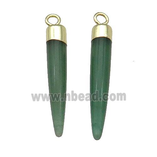Green Aventurine Bullet Pendant Gold Plated