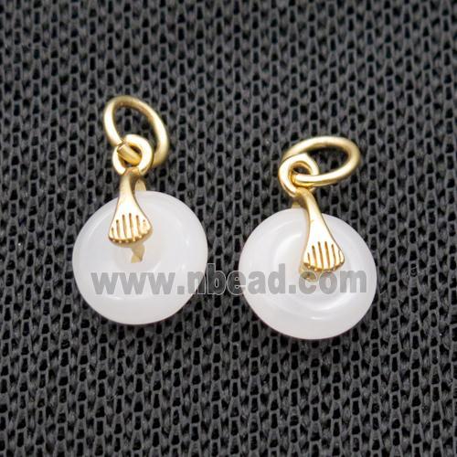 White Jade Pendant Gold Plated