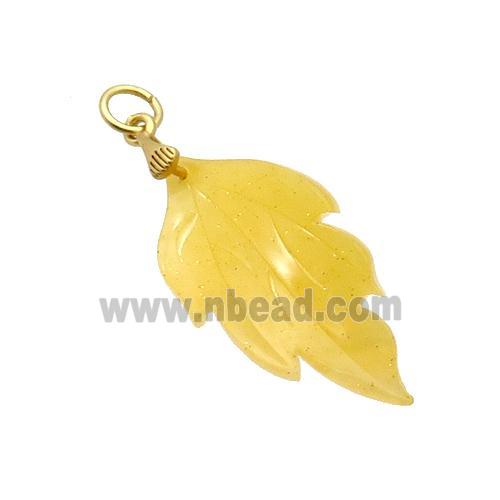Yellow Acrylic Leaf Pendant
