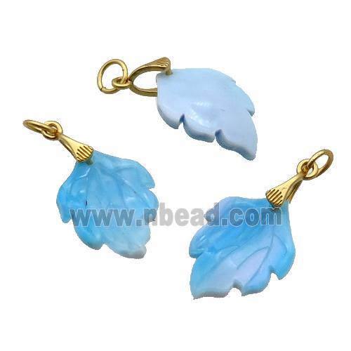 Blue Acrylic Leaf Pendant