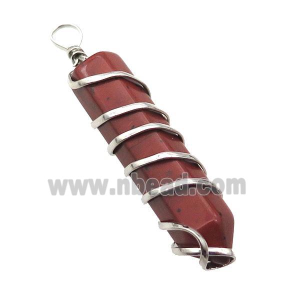 Red Jasper Bullet Pendant Wire Wrapped