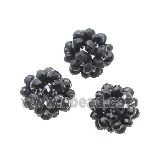 Black Crystal Glass Ball Cluster Beads