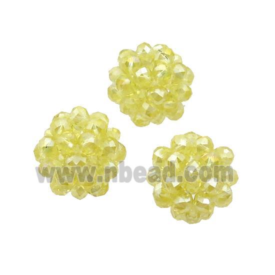Yellow Crystal Glass Ball Cluster Beads