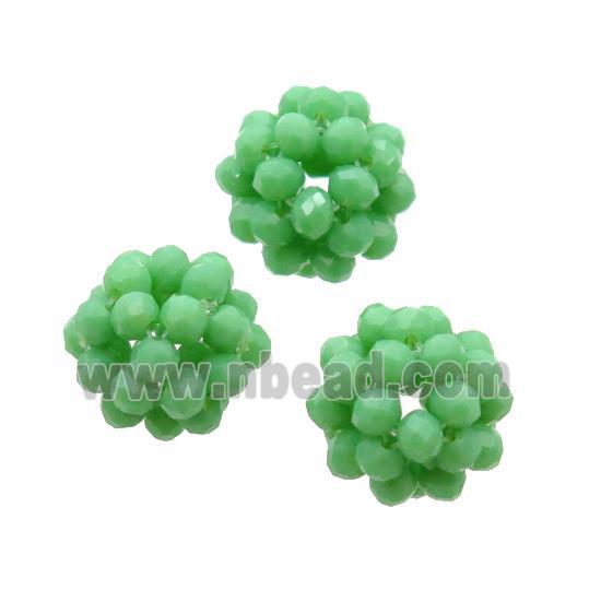 Green Crystal Glass Ball Cluster Beads