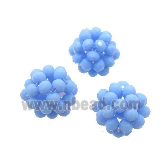 Blue Crystal Glass Ball Cluster Beads