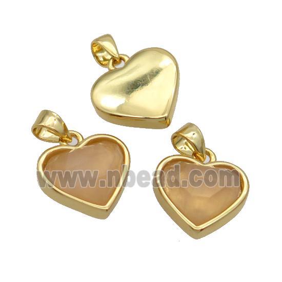 Rose Quartz Heart Pendant Gold Plated